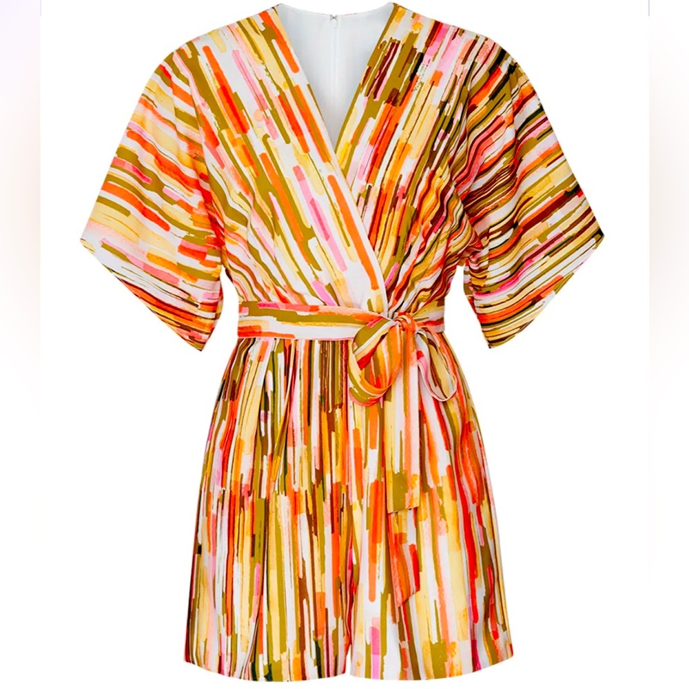 Rent The Runway Slate & Willow Striped Elliot Romper Sz XL